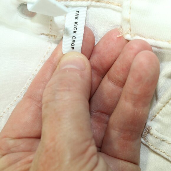 Loft High Rise Kick Crop Jean Size 30/10 Off White Stretch - Picture 5 of 8